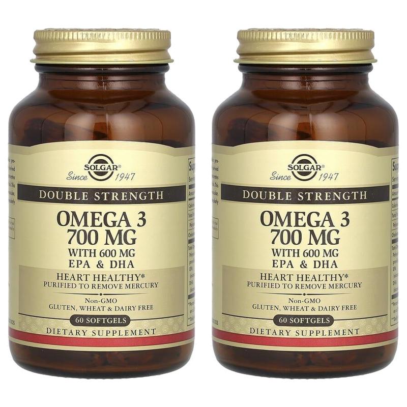 <b>해외</b>배송 Solgar 솔가 오메가-3 EPA DHA 더블 스트랭스 <b>700</b><b>mg</b> 60정 2개