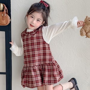 여아 원피스 아동 유아 어린이 여자아이 체크원피스 블라우스 세트 콩쿨 하객룩