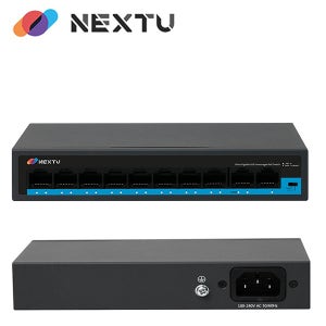 넥스트유 AI지능형 8포트 기가비트 사무실 기업용 인터넷 PoE스위칭허브 POE2612-TP