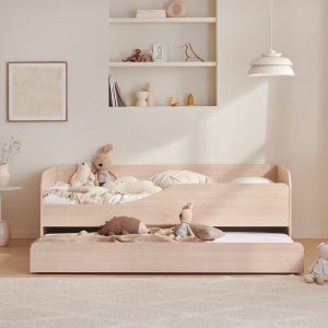 포레 슬라이딩 침대 프레임 SS(슈퍼싱글), 내추럴우드(우형)