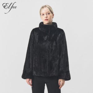 진도엘페 풀스킨 휘메일 밍크 후드재킷 블랙 (EJ12)[35582855]