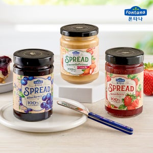 폰타나 스프레드 3병+나이프 세트 스트로베리 블루베리 아몬드피넛