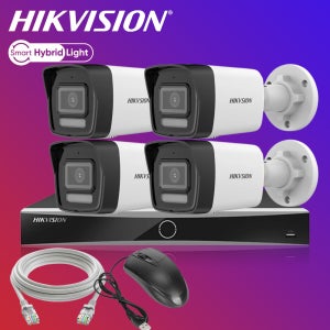 하이크비전 800만화소 AI야간컬러 카메라4대 NVR 가정 홈 IP CCTV자가설치 세트