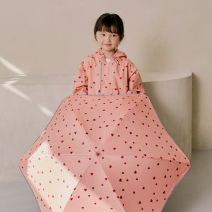 요바프 유아우산 어린이 아동 패턴 방수 경량 안전손잡이 유치원 등원 / 하트