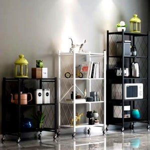 그란데로자 철제 이동식 선반 트롤리 틈새 3단 4단 5단 바퀴 달린 세탁실 수납 책상