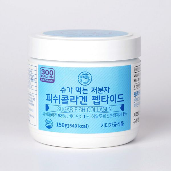 지웨이 <b>슈가 먹는 저분자 피쉬 콜라겐 펩타이드</b> 150g x5