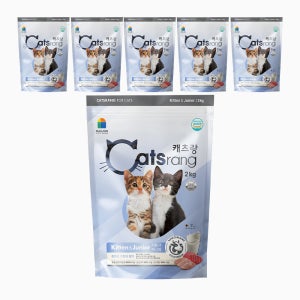 캐츠랑 키튼&주니어 닭고기+참치, 2kg, 6개