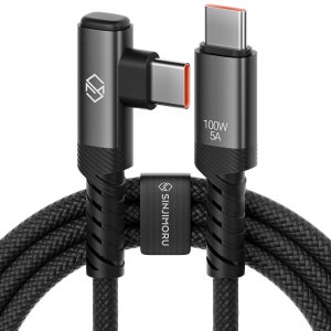 신지모루 ㄱ자 L자형 앵글 우븐 패브릭 100W C to C PD 초고속 충전 케이블 아이폰 갤럭시 0.5m