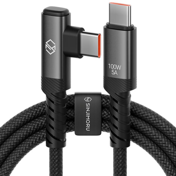 신지모루 ㄱ자 L자형 앵글 우븐 패브릭 100W C to C PD 초고속 충전 케이블 아이폰 갤럭시 0.5m