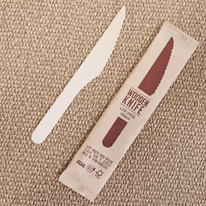 일회용 나무나이프 우드나이프 160mm 개별포장 WK-160PK 업소용 1000개