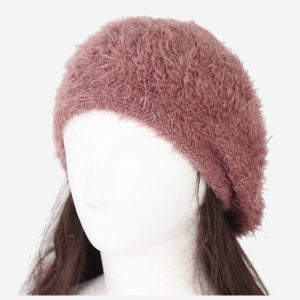 PAMPAS 소프트 퍼 베레모 겨울 따뜻한 방한모자 니트 빵모자