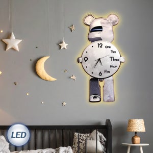 LED 베어 시계 무드 벽등 LED 3000K 조명 일체형 시계 무드등 FL