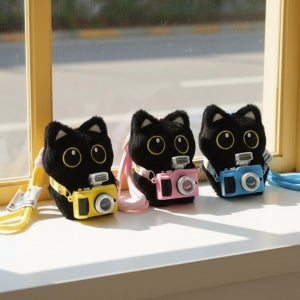 프롬헤븐 카메라 고양이 인형 키링 가방 열쇠고리