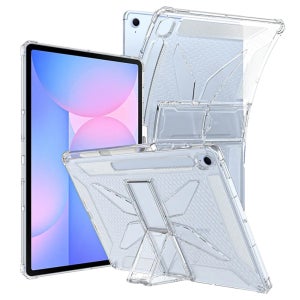 갤럭시탭 S9 FE 케이스 범퍼 클리어 거치대 S펜 수납 퓨어엑스 투명, 탭 S9 FE