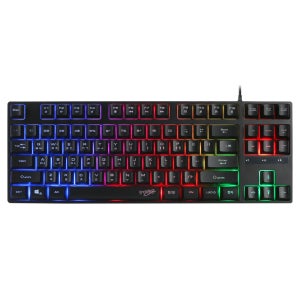 지클릭커 슈퍼히어로 G3 Plus 87키 레인보우 LED 게이밍 키보드 블랙