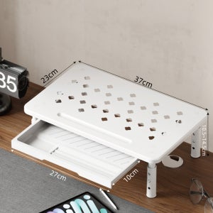 높이조절 모니터 받침대 서랍형 사무실 튼튼한 철제