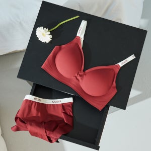 [게스언더웨어] 캐주얼 솔리드 프리컷 브라 팬티 세트 4Colors