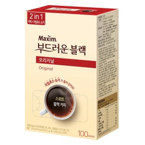 맥심 부드러운 블랙 오리지날 커피믹스 100개입