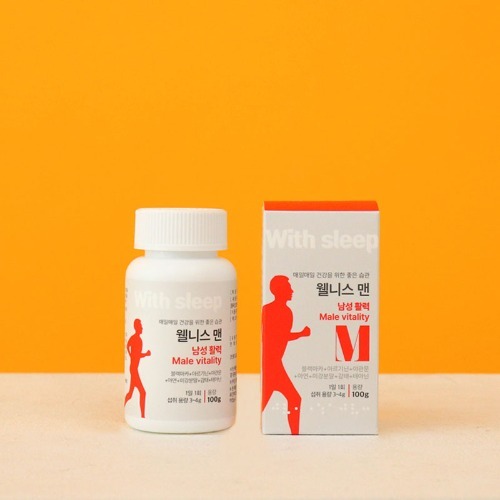 <b>위드</b>슬립 웰니스 맨 100g(환) / 남성 <b>활력</b> 숙면 블랙 마카 감태 함유