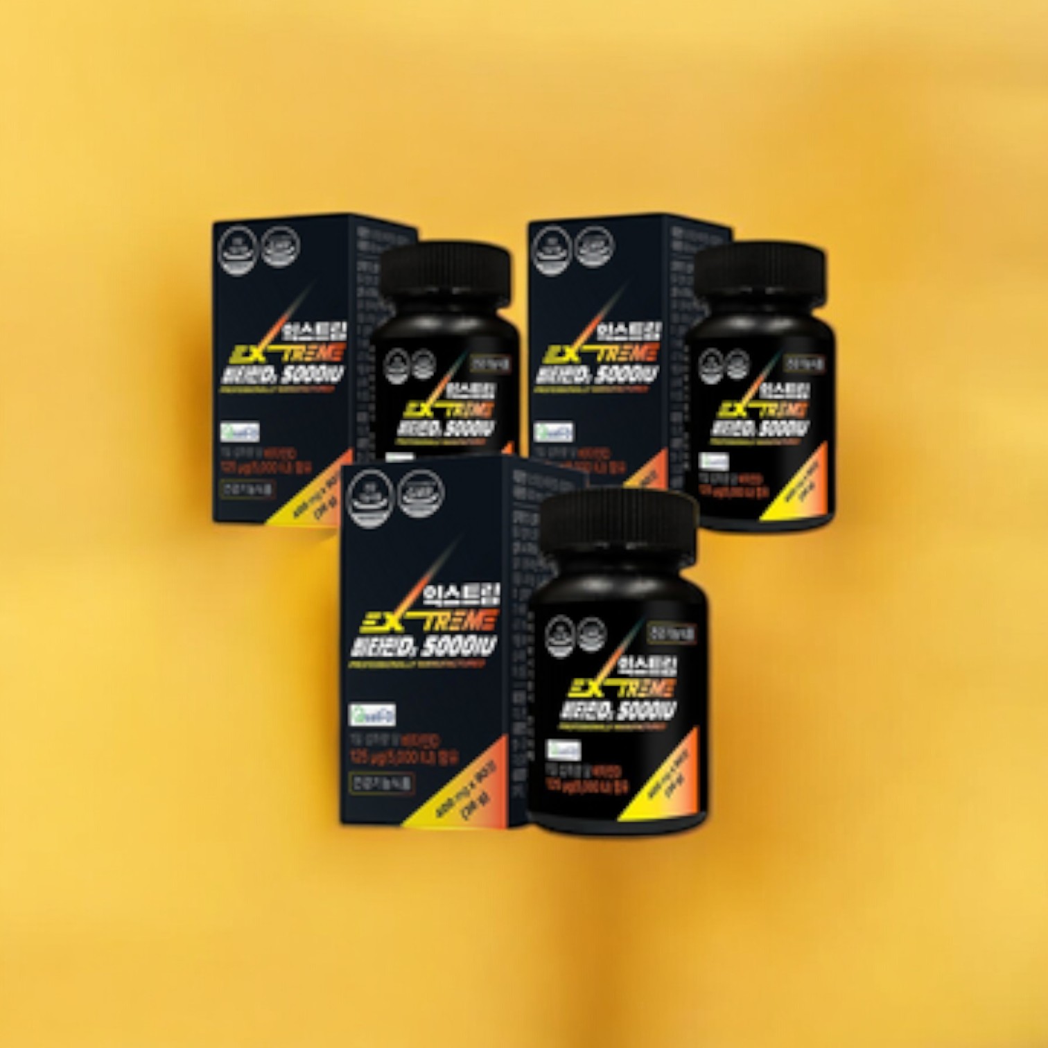 <b>익스트림 비타민D3</b> 5000IU 90정 에너지 컨디션 영양 36g 3개