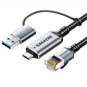 삼지 USB-C,A to LAN C타입 랜케이블 랜선 젠더 2m RS202