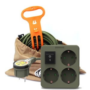 러그박스 연장선 미니사각 3구 멀티탭 고용량 캠핑 전기 20M