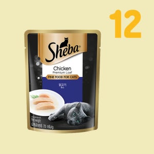 쉬바 파우치 고양이 습식 닭고기 무스, 70g, 12개