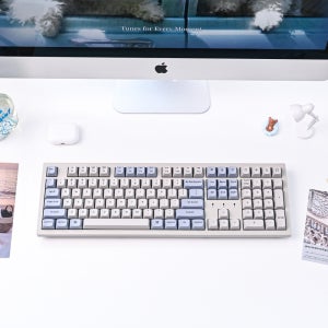 K10 PRO SE2 ZMK 무선 기계식 사무용 핫스왑 키보드 레트로 블루, 라이트 저소음 바나나축