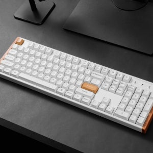 키크론 K10 MAX 우드 화이트 Wood 무선 기계식 사무용 키보드 애플 저소음