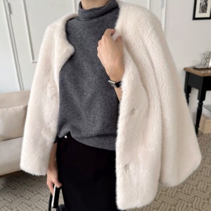 리치 밍크 퍼자켓 페이크퍼 고급 겨울 여성 아우터 기본