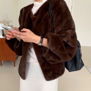 리치 밍크 퍼자켓 페이크퍼 고급 겨울 여성 아우터 기본