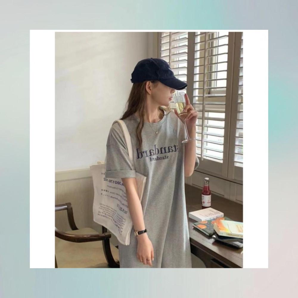 원피스 롱<b>티 스탠다드</b> 데일리 티셔츠 여성 홈웨어 긴 면 봄 가을