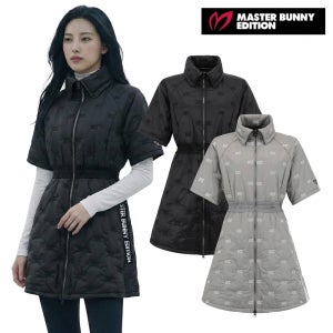 마스터바니 골프웨어 여성 골프 원피스 퀼팅 반팔 패딩 E4JO493