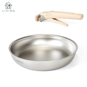키친아트 무연마제 팬 프리미오 316 스텐 통5중 탈착식 후라이팬 22cm