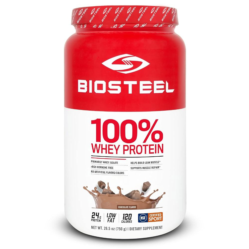 BioSteel Sports Chocolate 100 유청 단백질 파우더 보충제, rBGH 호르몬 프리 및 GMO <b>운동 후</b> 포뮬러, 25회분, 프로 선수가 신뢰하는 722.9g(2