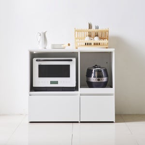 E0자재 광파오븐랜지대 1000x565x850, 2단, (유광)서랍둘 (RZ9456UV)