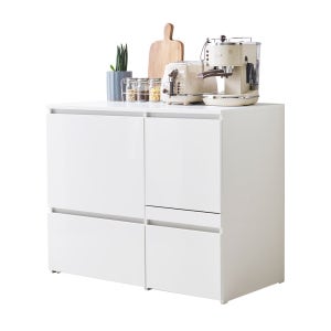 E0자재 광파오븐랜지대 1000x565x850, 2단, (유광)완전수납 (RZ9457UV)