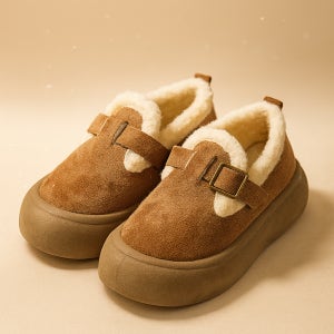 폭신한 겨울 모카신 스웨이드 털신발 퍼슈즈