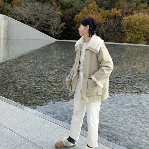 베어리 소프트 양털 루즈핏 포켓 점퍼 가을 겨울