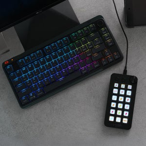 지클릭커 KAILH86 로우프로파일 무선 블루투스키보드 멀티미디어에디터 스트림덱 세트 블랙