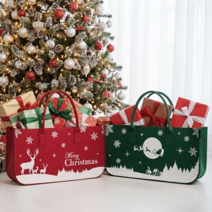 비두잇 크리스마스 1+1 선물 포장 쇼핑백 토트백 장바구니 부직포 가방 답례품 펠트 백 M