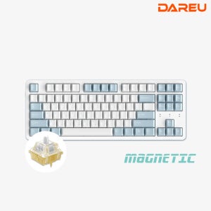 다얼유 EK87 RT 8K 래피드 트리거 자석축 게이밍 키보드 아이스블루, 저소음 볼트