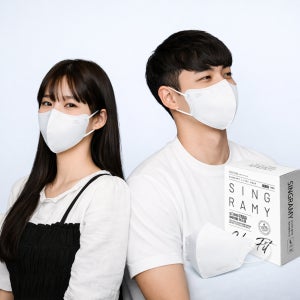싱그라미 컬러핏 KF94 얼큰이 마스크 30매입 새부리형 화이트 편안하고 핏좋은 마스크