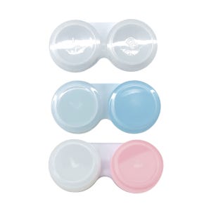 오어스 콘텍트 렌즈케이스 100개 투명 블루 핑크 땅콩케이스 소프트 원데이 보관함 벌크