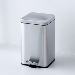 SKARE 무소음 페달 휴지통 12L 매트실버