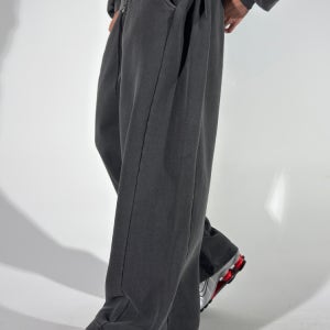 피그먼트 사이드 턱 기모 와이드팬츠 2COLOR 빅사이즈 남자바지 큰바지 남자 큰옷 도프룸