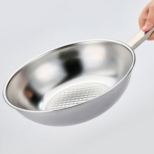 르메이드 오일키퍼 316스텐 무연마제 궁중팬 통5중 인덕션 무연마 스텐웍 28cm