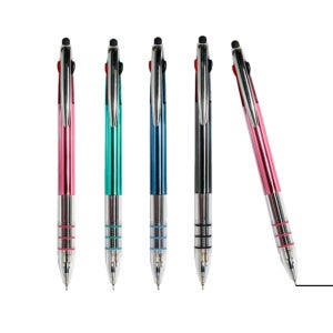 3색 터치 니들 볼펜 반짝이는 UV코팅 부드러운 필기감 0.7mm(5개)