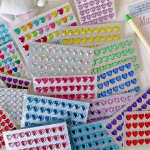 (684개)대용량 하트 다꾸 3D 보석 스티커 씰스티커 다이아몬드 탑꾸 입체 탑로더