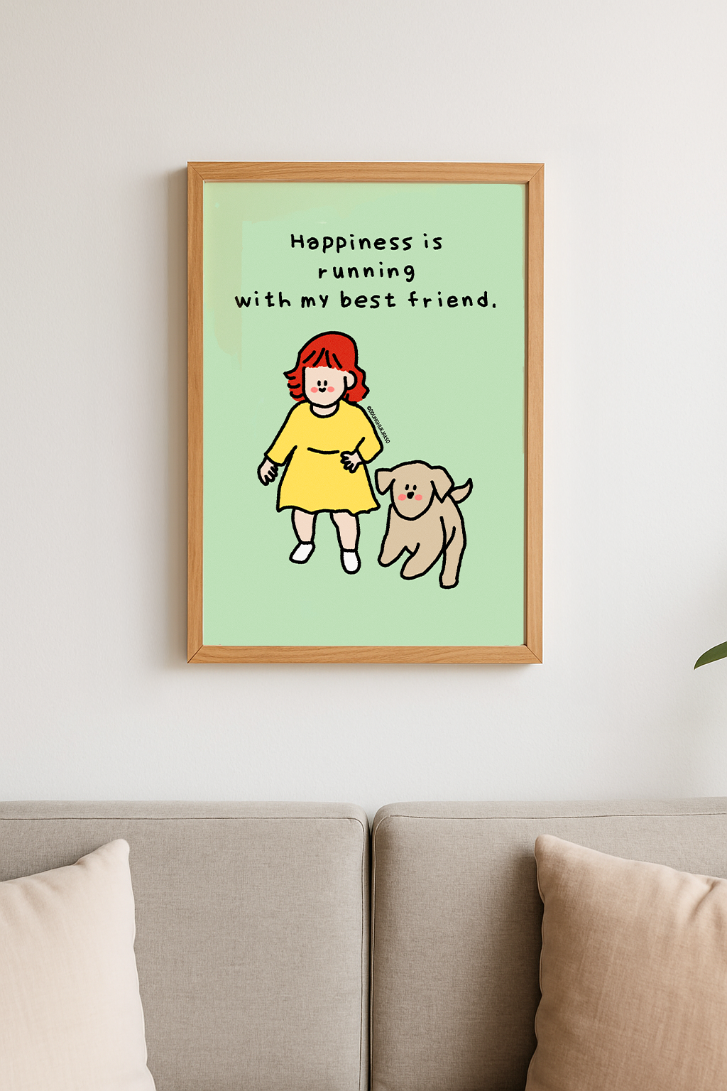 오이오 강아지 일러스트 포스터